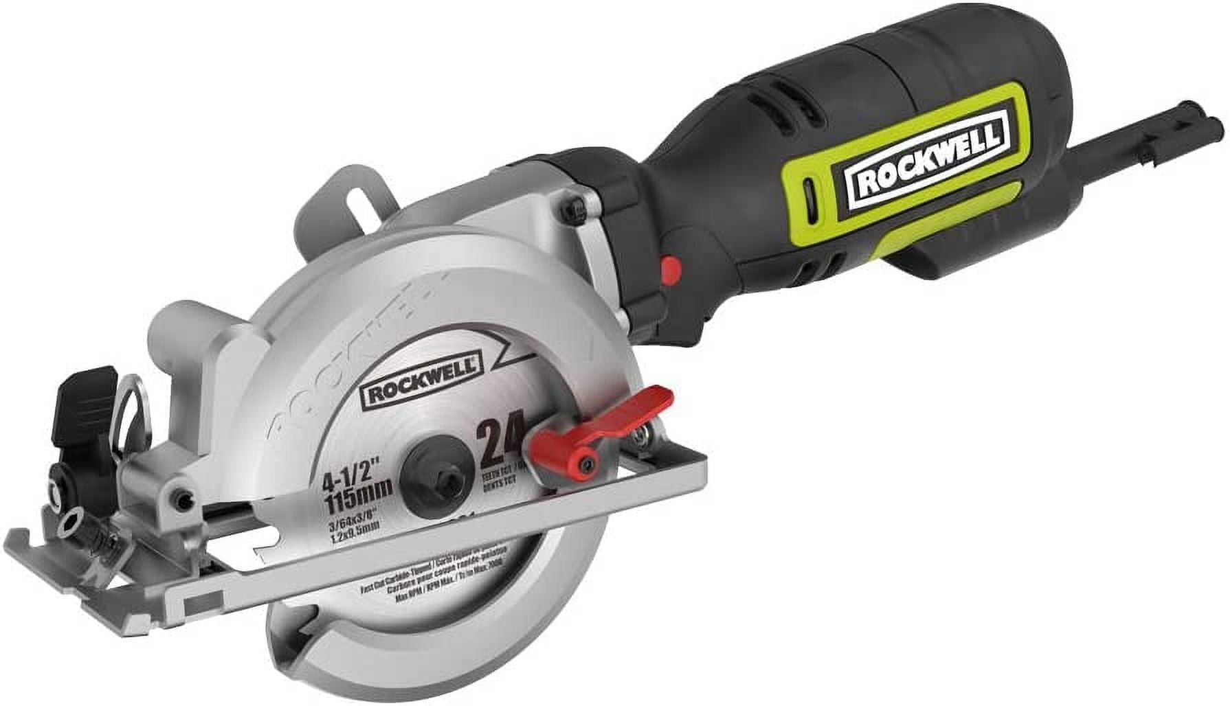 4-1/2” Compact Circular Saw, 5 amps, 3500 rpm, with Dust Port and ...