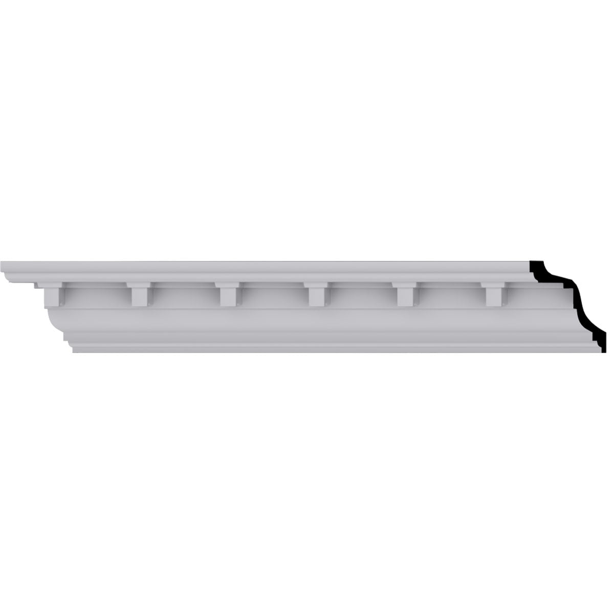 Nouveau Dentil White Polyurethane Crown Moulding 94.5"