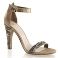 thumbnail image 1 of *4 1/2" Heel, Closed Back Ankle Strap Sandal - Bronze Satin, 11, 1 of 2