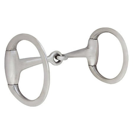 4-1/2" Hilason SS Eggbut Snaffle Mouth Horse Bit 2 3/4 Flat Dee Ring