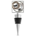 thumbnail image 1 of 4 1/2 Inch 'World Wine Destination' Design Enamel Bottle Stopper, 1 of 1