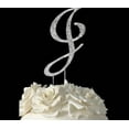 thumbnail image 1 of 4-1/2" Large Letter J Rhinestone Cake Topper Silver, 1 of 1