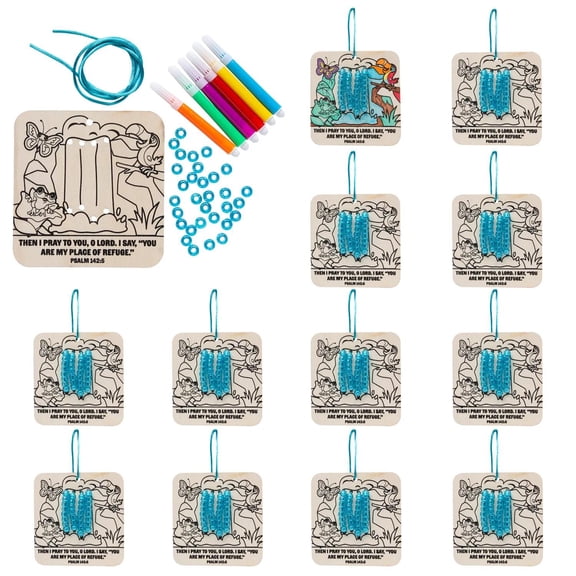 4 1/2" Rainforest VBS Color Your Own God Is Our Refuge Lacing Craft Kit - Makes 12