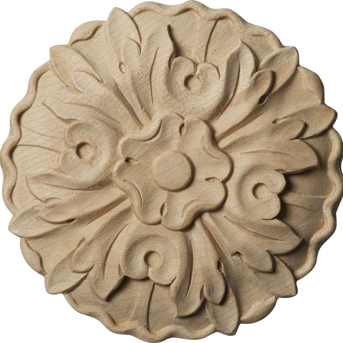 Small Lindenwood Floral Round Rosette, 4.5" x 4.5" x 0.625"