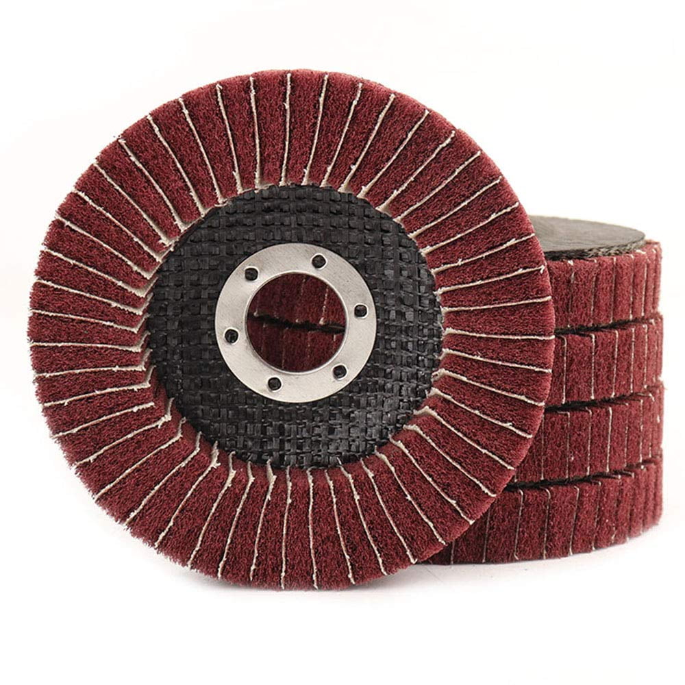 4-1/2 inch 5 Pcs Nylon Fiber Flap Wheel Polishing Buffing Disc,Scouring ...