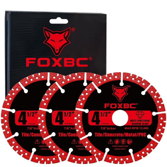 4-1/2 inch Diamond Multi-Purpose Saw Blades for Angle Grinder, Heavy Duty Cut-Off Disc for Metal, Plastic, Porcelain, Ceramic, Marble, Stone - 3 Pack