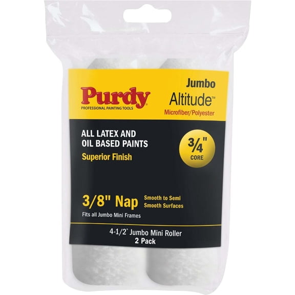 Genuine Purdy Ultra Finish Jumbo Mini 4-1/2" x 3/8" Nap 2 Pack Roller Covers 140624052