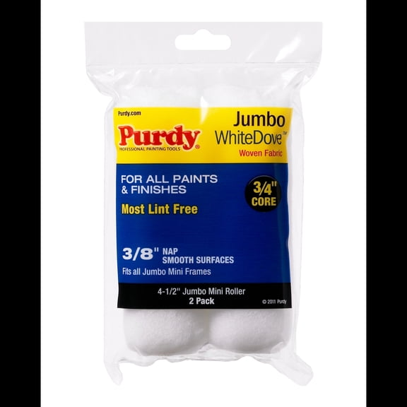 Purdy WhiteDove Jumbo Mini Roller Cover, 4-1/2 in. x 3/8 in., 2 count