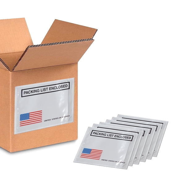 SSBM Packing List Enclosed Envelopes - Panel Face - 4.5" x 5.5" - 1000 Pieces for Packing and Shipping