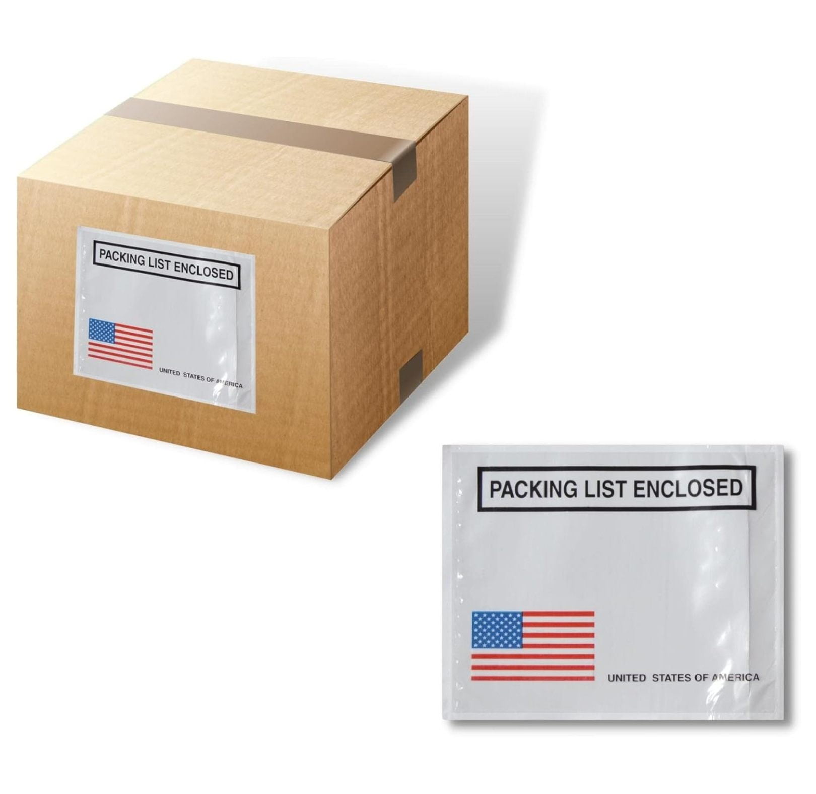 4 1/2" x 5 1/2" USA Panel Face Packing List Envelopes Bags Back Load