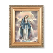 4-1/2" x 6-1/2" Gold Antique Frame with a Our Lady of Grace Print