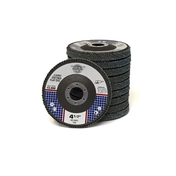 4-1/2" x 7/8" Premium High-Density Jumbo Zirconia Type 29 Flap Discs for Sanding, Stock and Rust Removal, Finishing, Grinding, Deburring (20 Pack) - 60 Grit