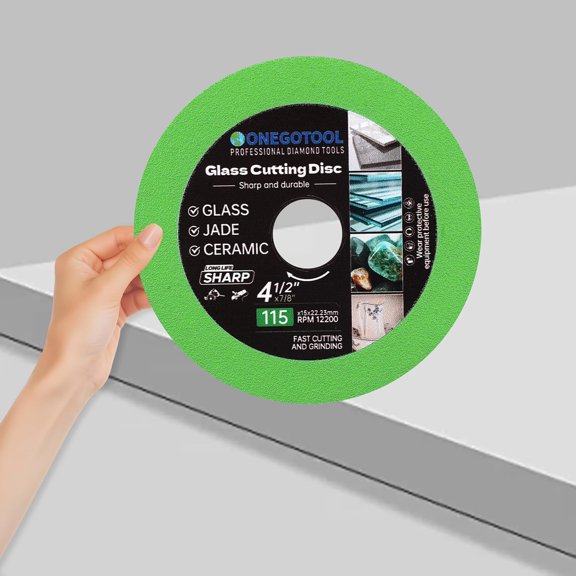 4-1/2x7/8 inch Tile Cutter Glass Cutting Disc for Angle Grinder Glass Ceramic Diamond Cutting Blade Disc for Grinding Jade, Crystal, Wine Bottles. (10PCS)