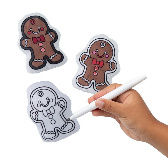 4 1/4" Color Your Own Stuffed Gingerbread Characters - 12 Pieces
