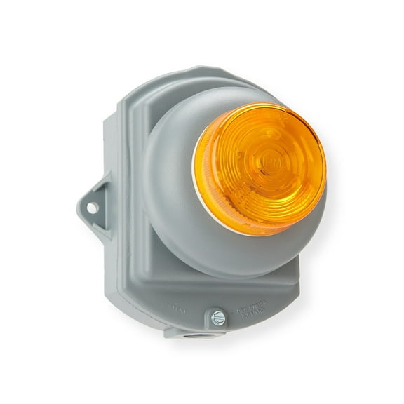 4-1/4″ Flashering Bell – Pigtail – 24VDC Vibrating – Outdoor Bell with Amber Light