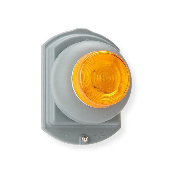 4-1/4" Flashering Bell - Single Stroke 12VDC Pigtail Indoor Bell with Amber Light