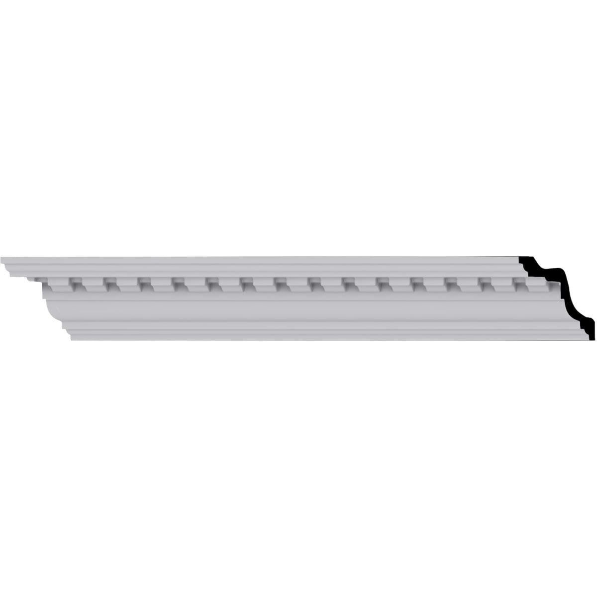 Ekena Millwork 4-1/2 in. x 3-7/8 in. x 94-1/2 in. Polyurethane Bulwark Smooth Crown Moulding