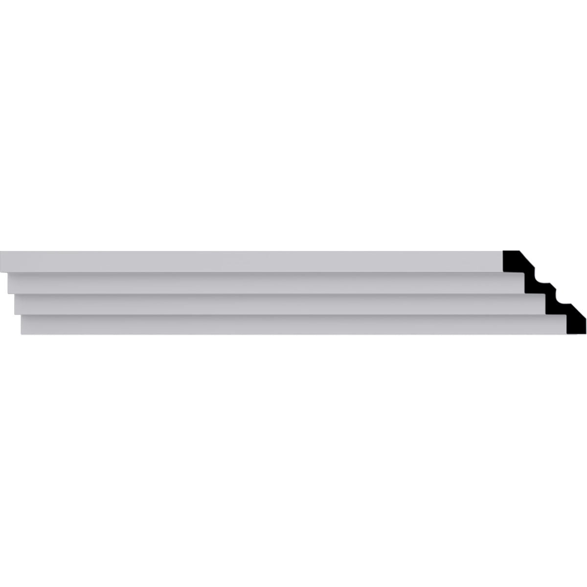 Eris Step Polyurethane Crown Moulding, 94.5 in, Primed White