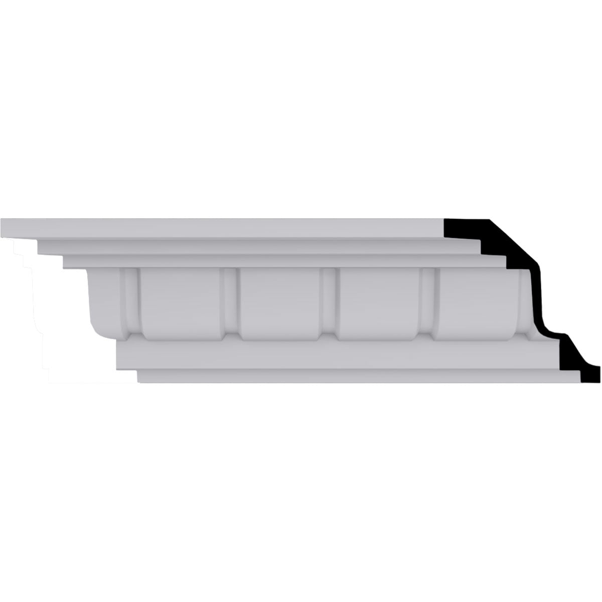 Eris Dentil White Urethane Crown Moulding 94.5"