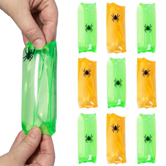 4 1/4" Halloween Colorful Spider Water Tubes 9 Pc.