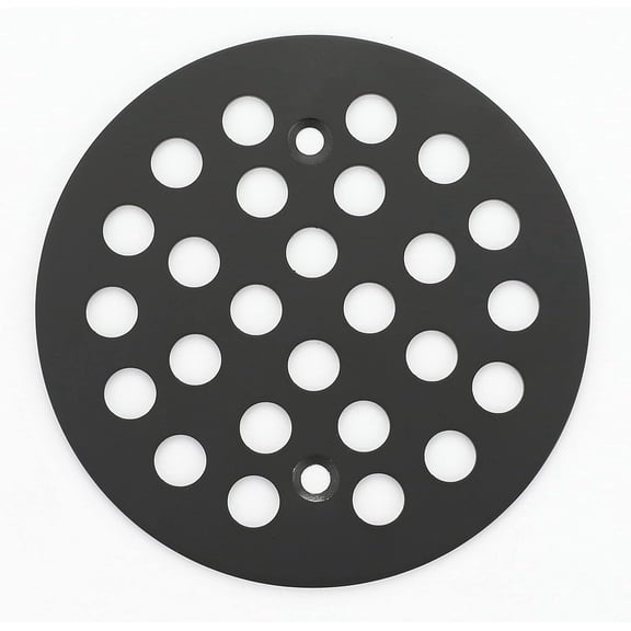 Fzchyzoar 4-1/4 Inch Screw-in Round Shower Drain Cover Replacement Floor Drainer Grate with Screws Matte Black Black