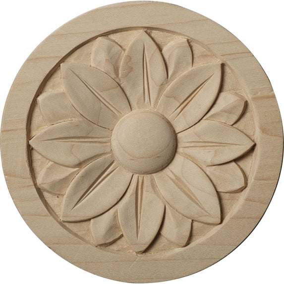 4 1/4"W x 4 1/4"H x 5/8"P Bedford Round Rosette, Cherry
