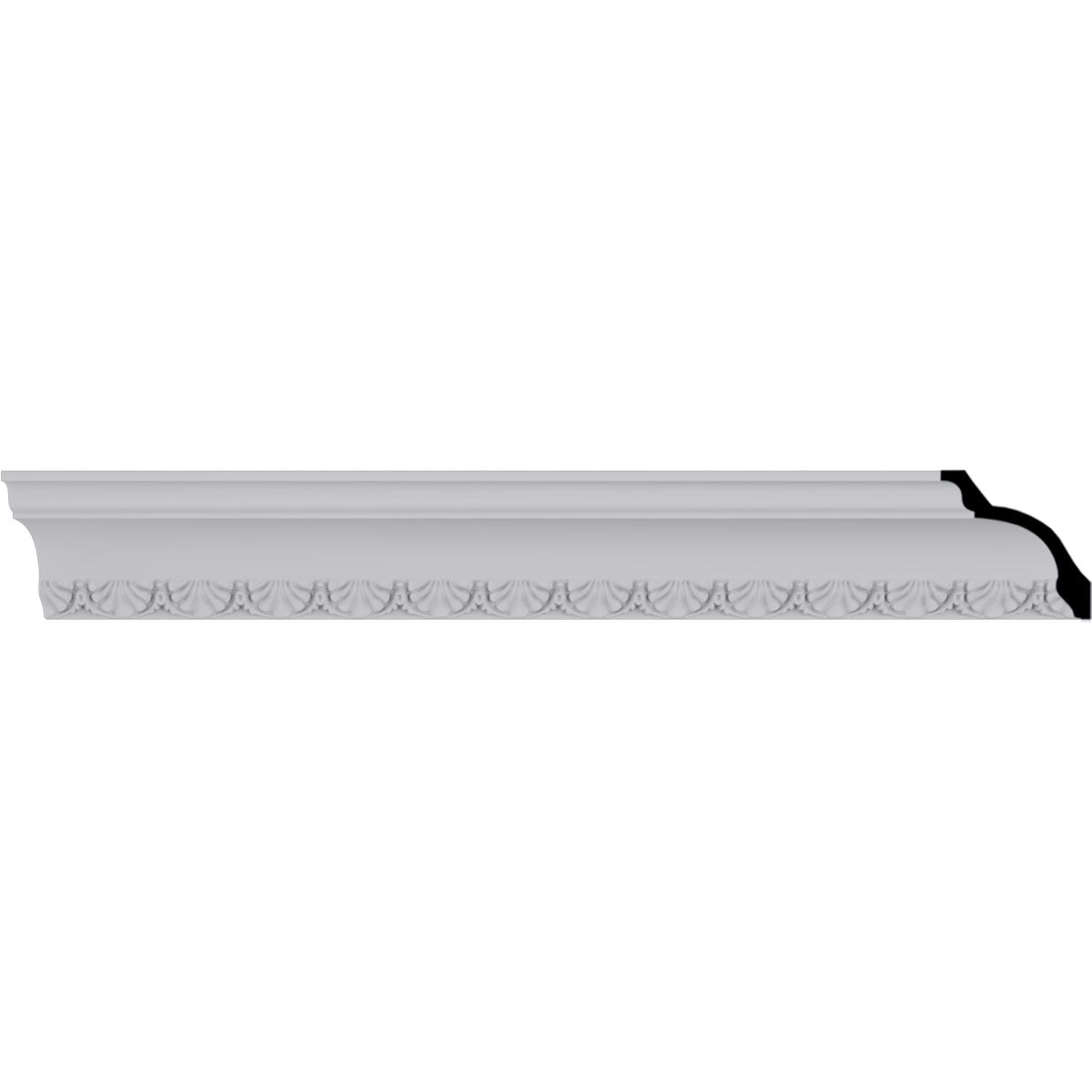 Primed White Urethane Shell Crown Moulding 94.5"