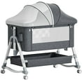 4 in 1 Baby Bedside Sleeper Baby Crib, Adjustable for Baby