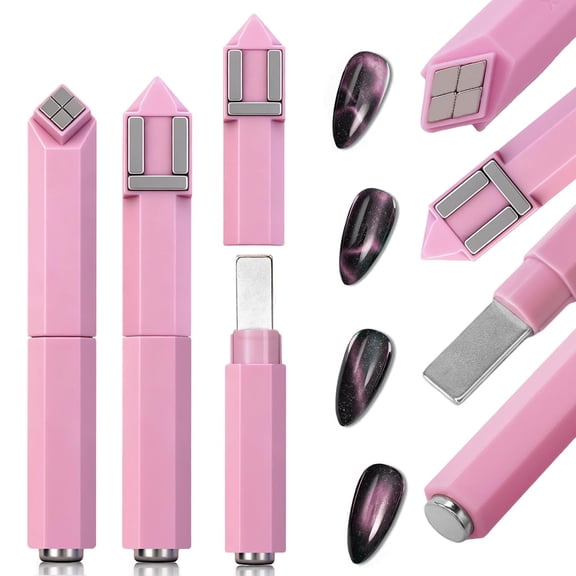 4 in 1 Cat Eye Nail Magnet, Cat Eye Magnet for Nails, Multifunctional Cat Eye Gel Nail Polish Magnet, Beginner-friendly Removable Nail Magnet Tool for Nail Art DIY Home, Salon, Studio