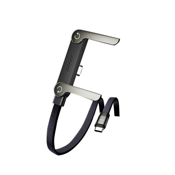 4 in 1 Charging Cable 240W, Multi Charger Cord with with Built-in Foldable Phone Holder, 90° Elbow Design, Adjustable Stand, Fast Charging, Supports Laptop/Tablet/Phone Charging & Data