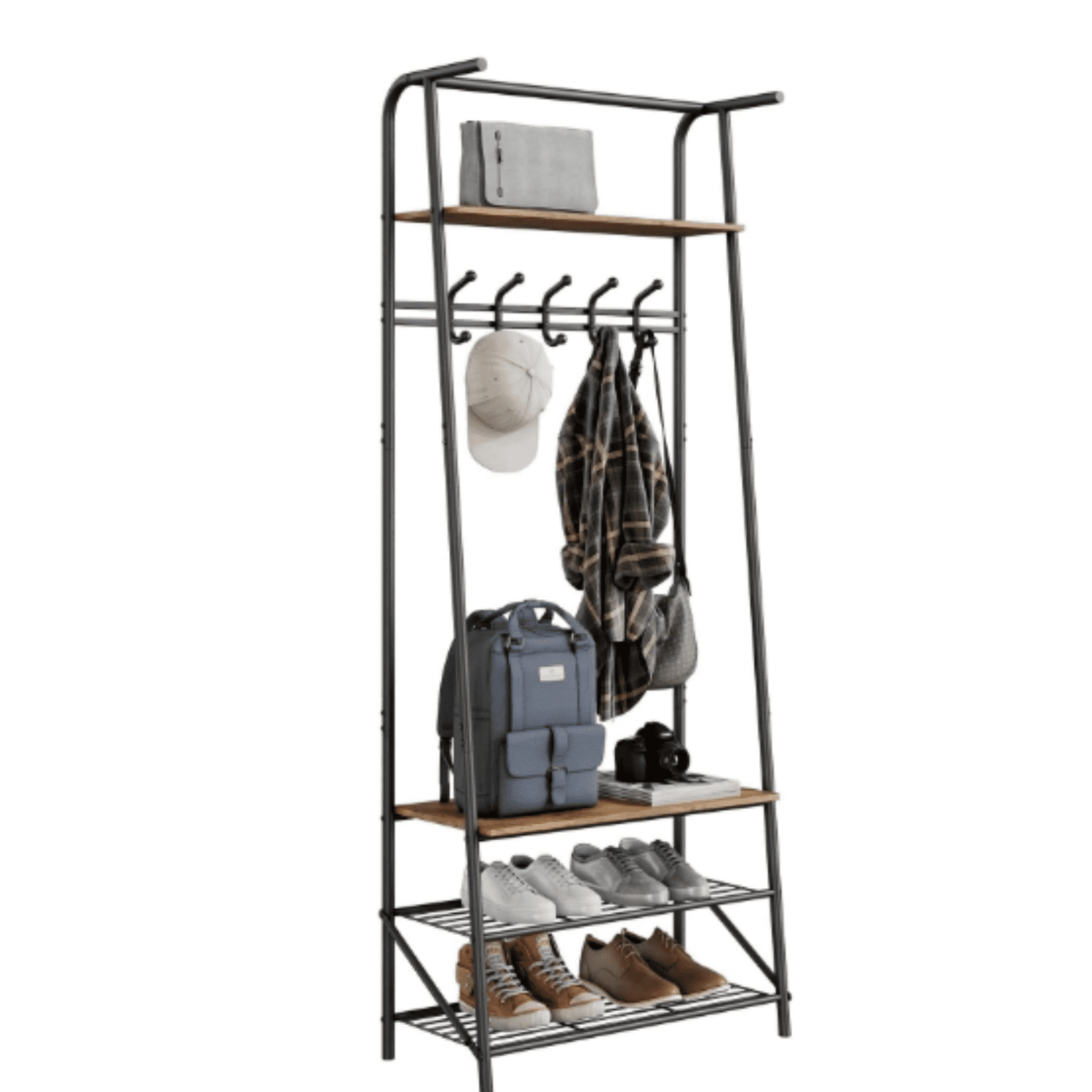 4 in 1 Coat Rack Shoe Bench,Hall Tree with Bench and Shoe Storage ...