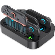 4 in 1 Controller Charging Dock for Switch 2 Joy Con,2.5H Fast Charging Joy Con Charger Station with LED Indicator,Organized Storage Stand for Switch 2 Accessories