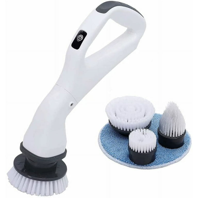 Hoofun Electric Spin Scrubber, Cordless Rotary Bath Cleaning Brush, Power Scrubber with Long Handle & 8 Replaceable Heads, Adjustable Extension Handle