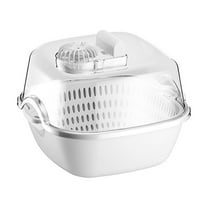 4 in 1 Defrosting Tray for Meat Thawing, Airtight Food Preservation, Multi-functional Kitchen Tool with Draining Basket for Quick Thawing and Washing Fruits & Vegetables