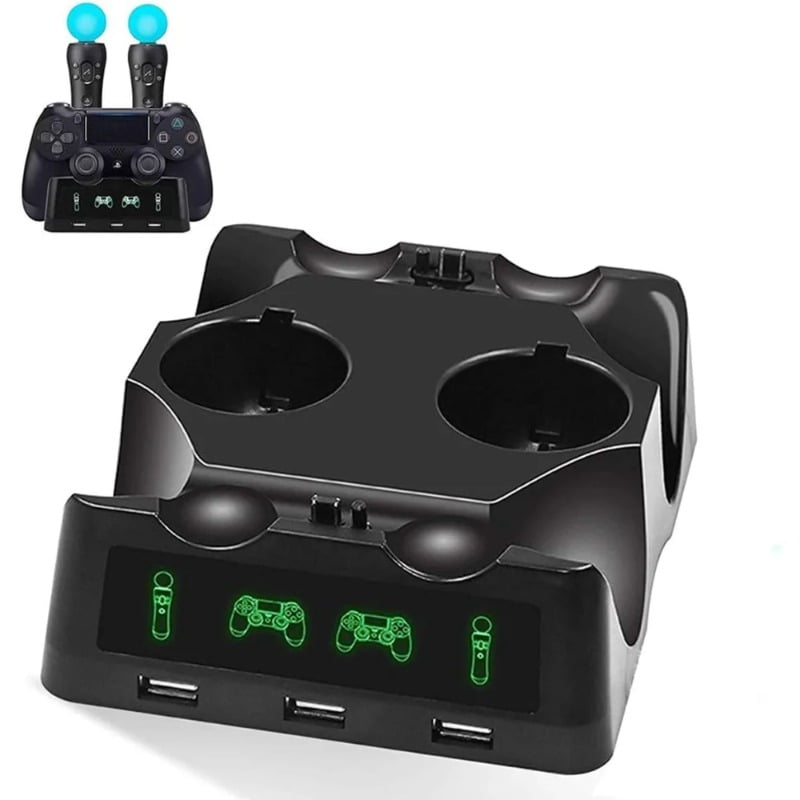 in Desk Charger Dock Quad Charging Station for PS Move Motion