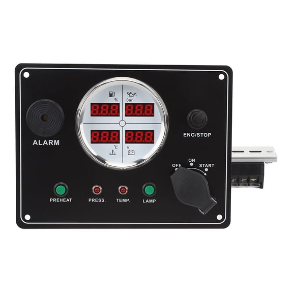 4 in 1 Digital Marine Instrument Display Panel Boat Gauges Cluster for Fuel Level Water Temperature Voltage and Oil Pressure White 8.27 x 6.3 inches / 21 x 16 cm
