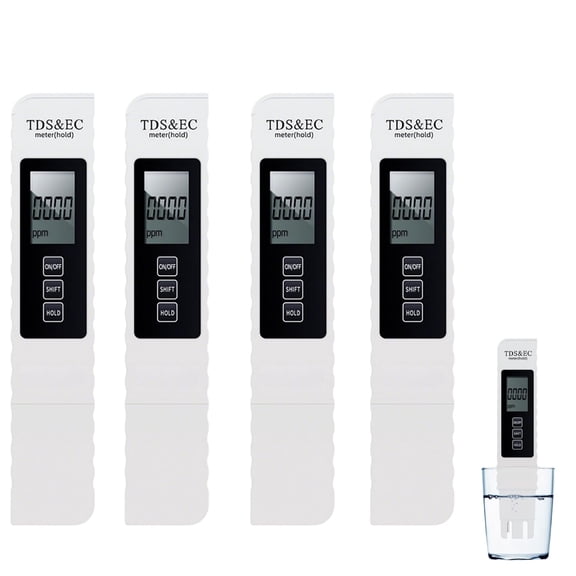 4 in 1 Digital Water Tester TDS Meter EC Temp Color Display 0-9990 PPM Portable Water Quality Tester with ATC for Drinking Water Aquarium Hydroponics Tap Water Pool