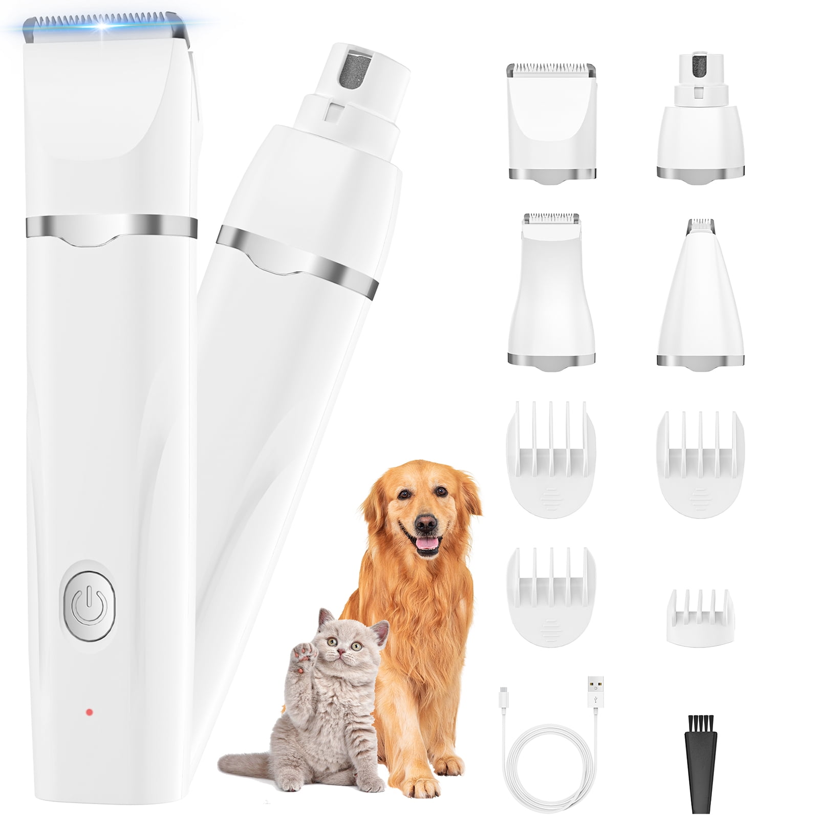 Cshidworld 4 in 1 Dog Grooming Kit, Cordless Quiet Clippers