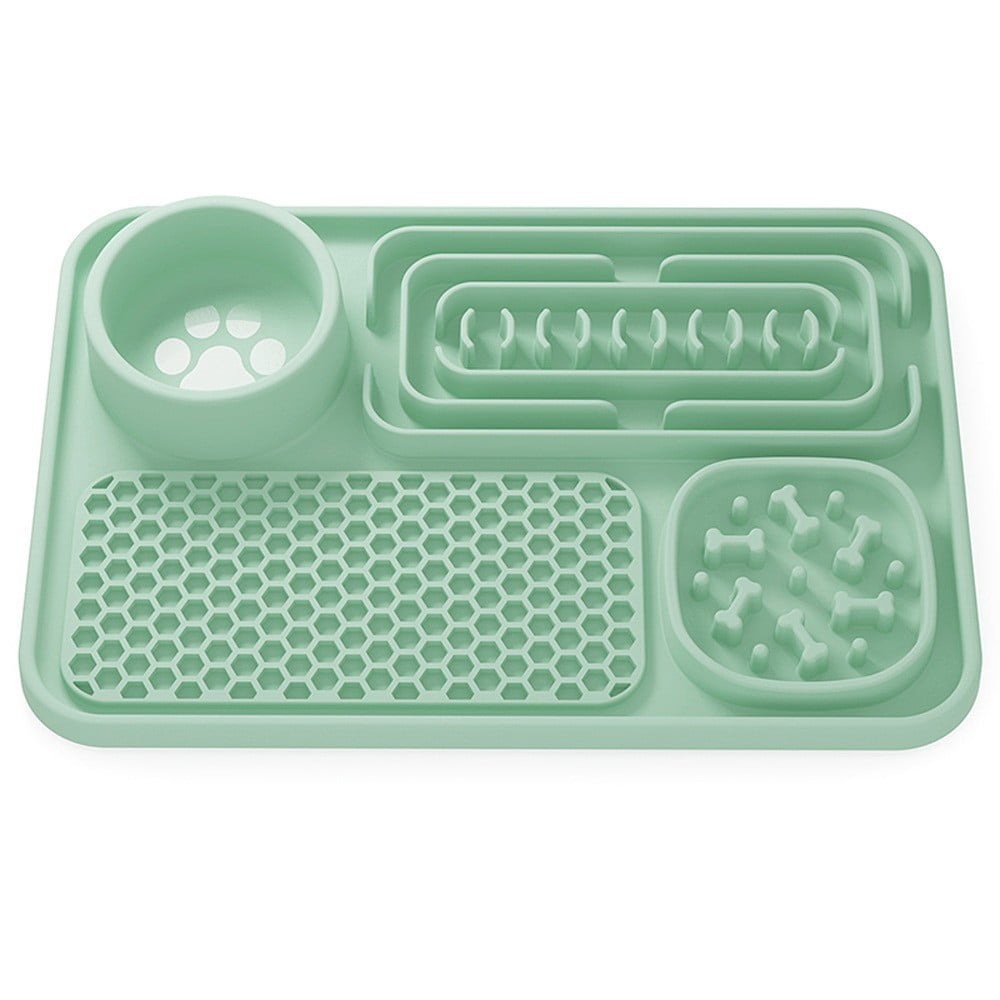 4 in 1 Dog Lick Mat Slow Feeder for Dogs & Cats, Silicone Pet Feeding Mat with Suction Cups, Dog Enrichment Toy for Anxiety Relief, Slow Feeding Treat Mat