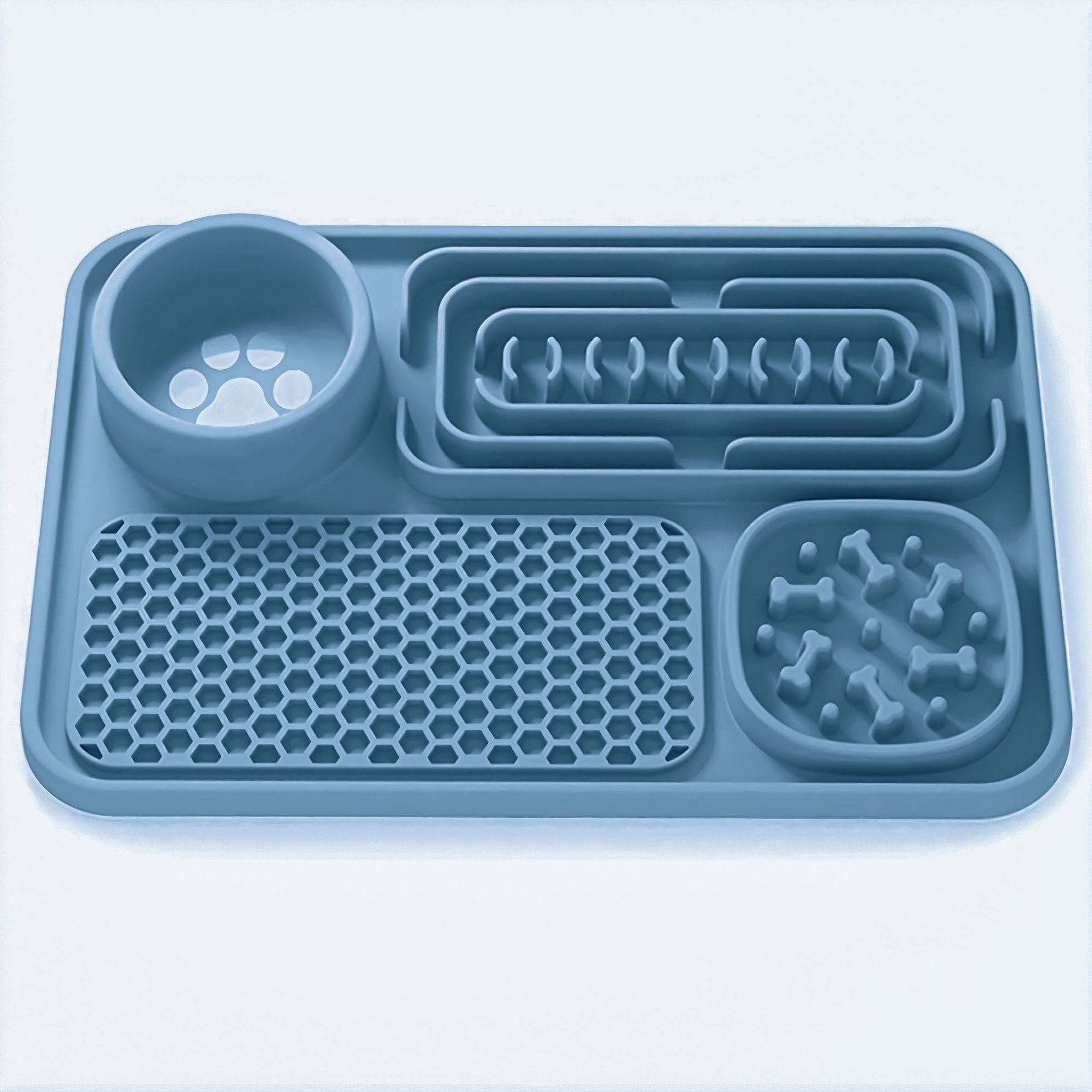 4 in 1 Dog Lick Mat Slow Feeder for Dogs & Cats, Silicone Pet Feeding Mat with Suction Cups, Dog Enrichment Toy for Anxiety Relief, Slow Feeding Treat Mat