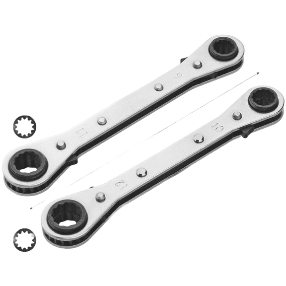 4 In 1 Double Head Ratchet Wrench Set Chrome Vanadium Steel Quick Release Spanner for RAPID Switch 12-Point Flange Secure Grip Compact Ergonomic Tool for Nut Bolt Repair(19-10-11-12)