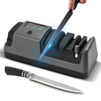 4 in 1 Electric Knife Sharpener 3 Rotational Speed Adjustable Digital Display Electric Knife Sharpeners Suitable for Straight Blade Knives / Serrated Knives / Ceramic Knives / Scissors