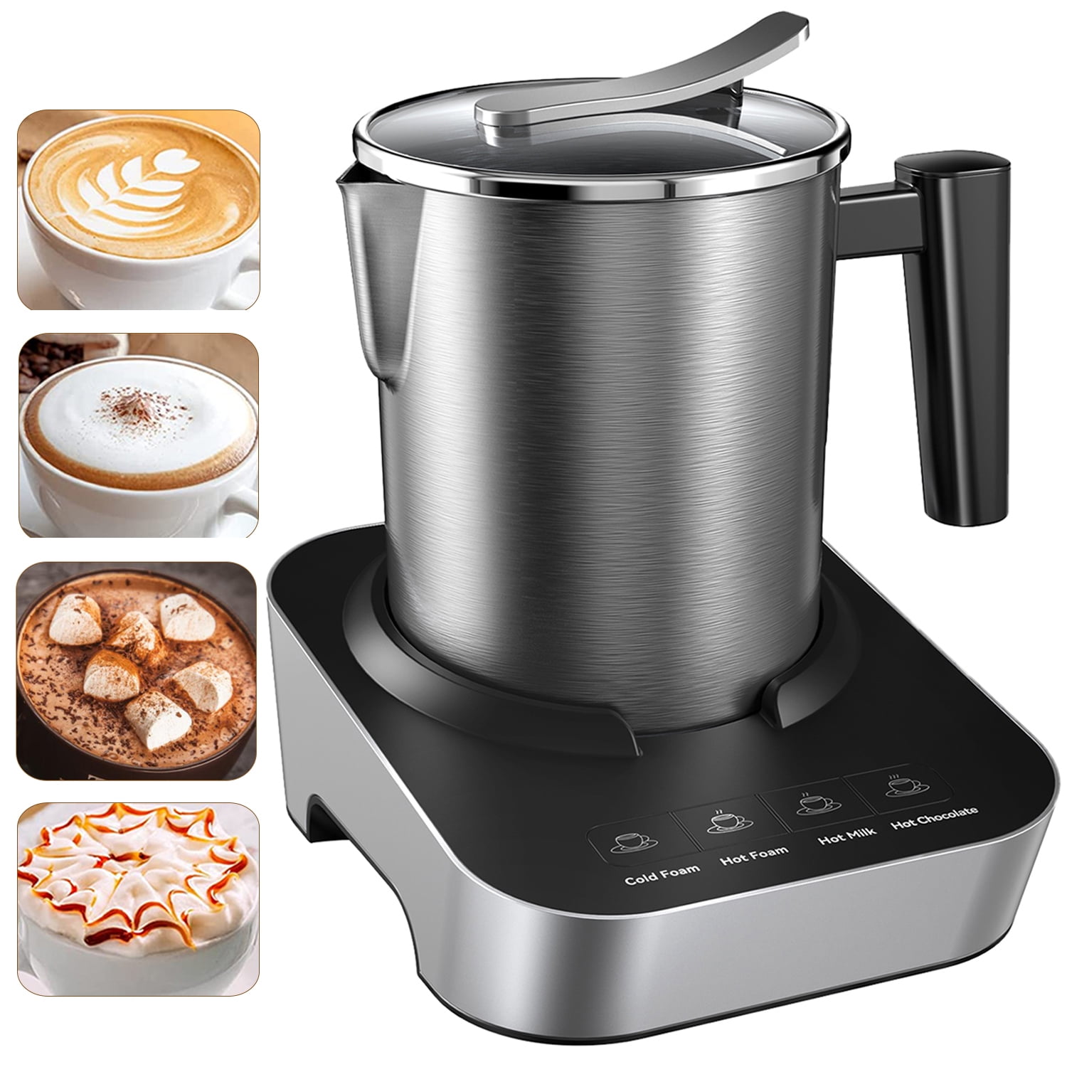 Instant Pot Milk Frother, 4-in-1 Electric Milk Steamer, 10oz/295ml  Automatic Hot and Cold Foam Maker and Milk Warmer for Latte, Cappuccinos
