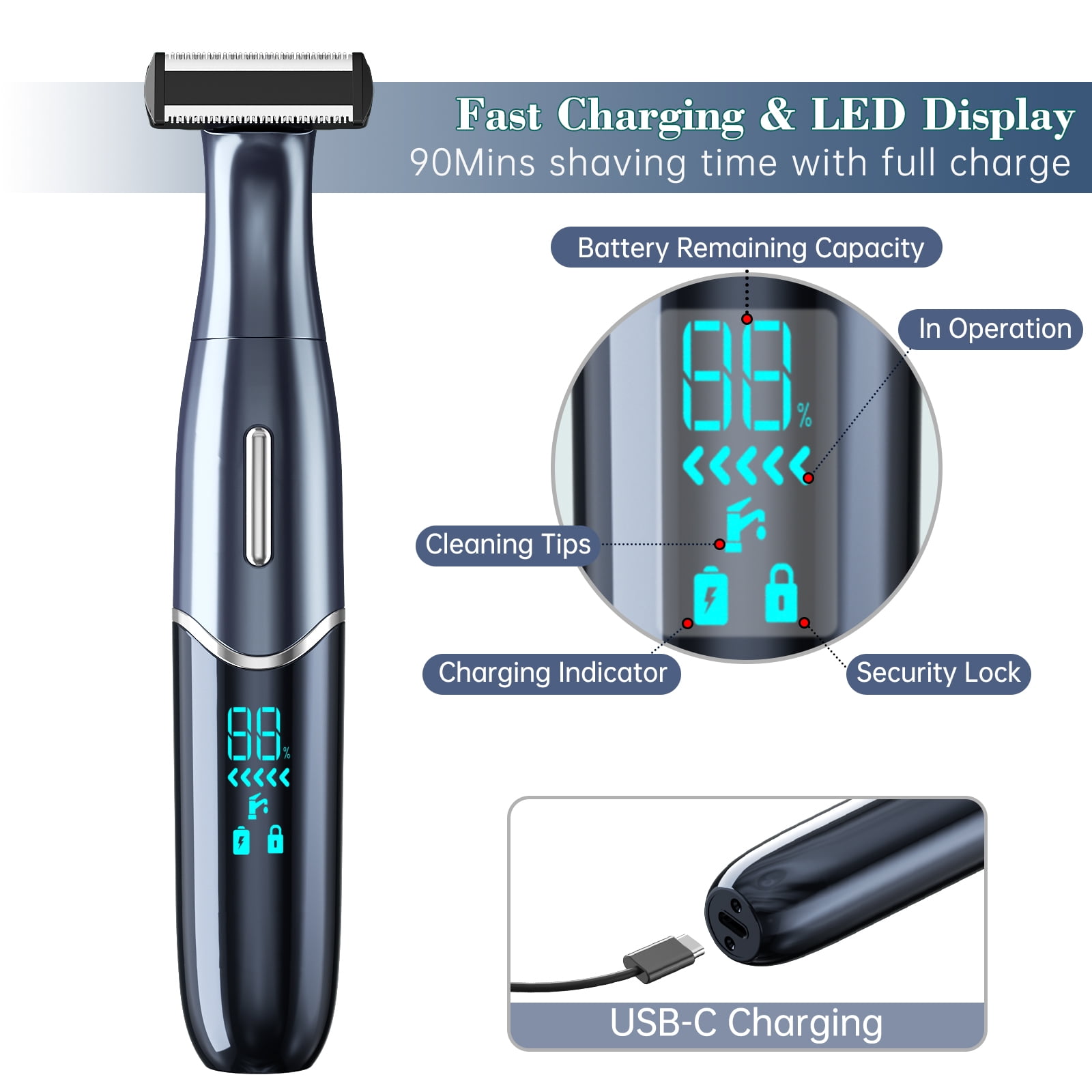 4 in 1 Electric Razors for Women Men, Painless Electric Shaver