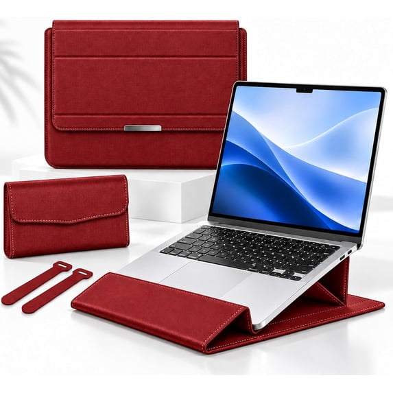 4 in 1 Ergonomic Workstation Set, Premium Leather Portable Computer ...