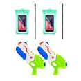 thumbnail image 1 of 4 in 1 Family Splash Pack: 2-Pack Cellphone Waterproof Dry Pouches with Lanyards PLUS 2 High-Pressure Water Soaker Blaster – Ultimate Beach & Pool Combo Set, 1 of 11