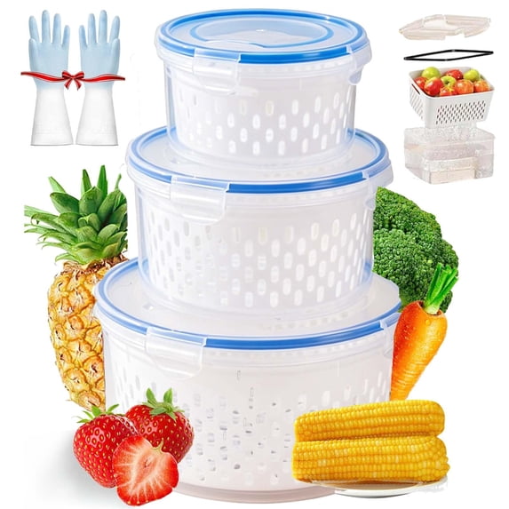 4 in 1 Food Storage Container, Fruit Storage Containers for Fridge ...