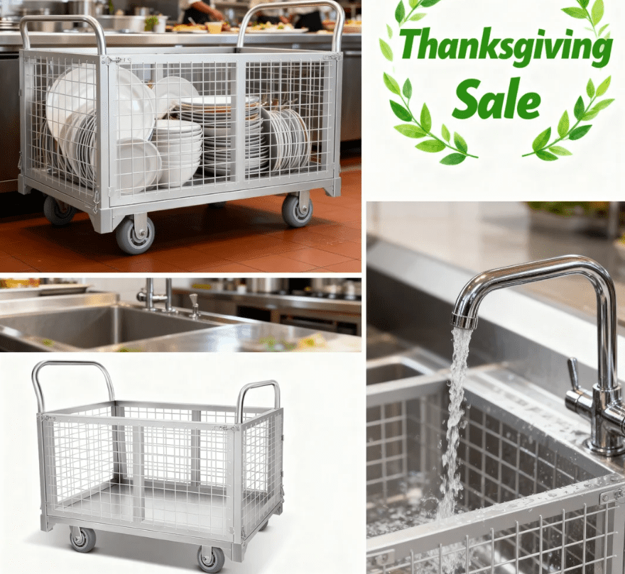 4 IN 1 Heavy Duty Platform Truck with Cage 40x23 Hand Truck Extra Large Version, 2200lbs Capacity Basket Cart with Wheels, Push Dolly with 6” Swivel Casters, Versatile Flatbed