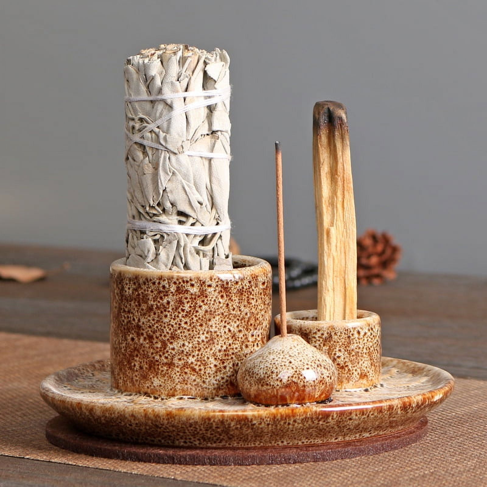 お香 TBPR / GLASS INCENSE HOLDER gray Glass Incense Stand