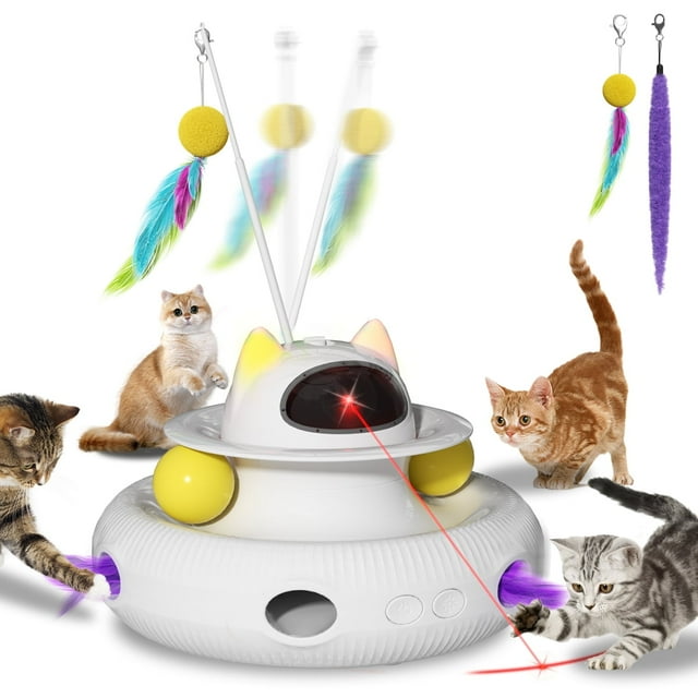 Rechargeable Automatic Cat Laser Toy - 360° Rotation, 3